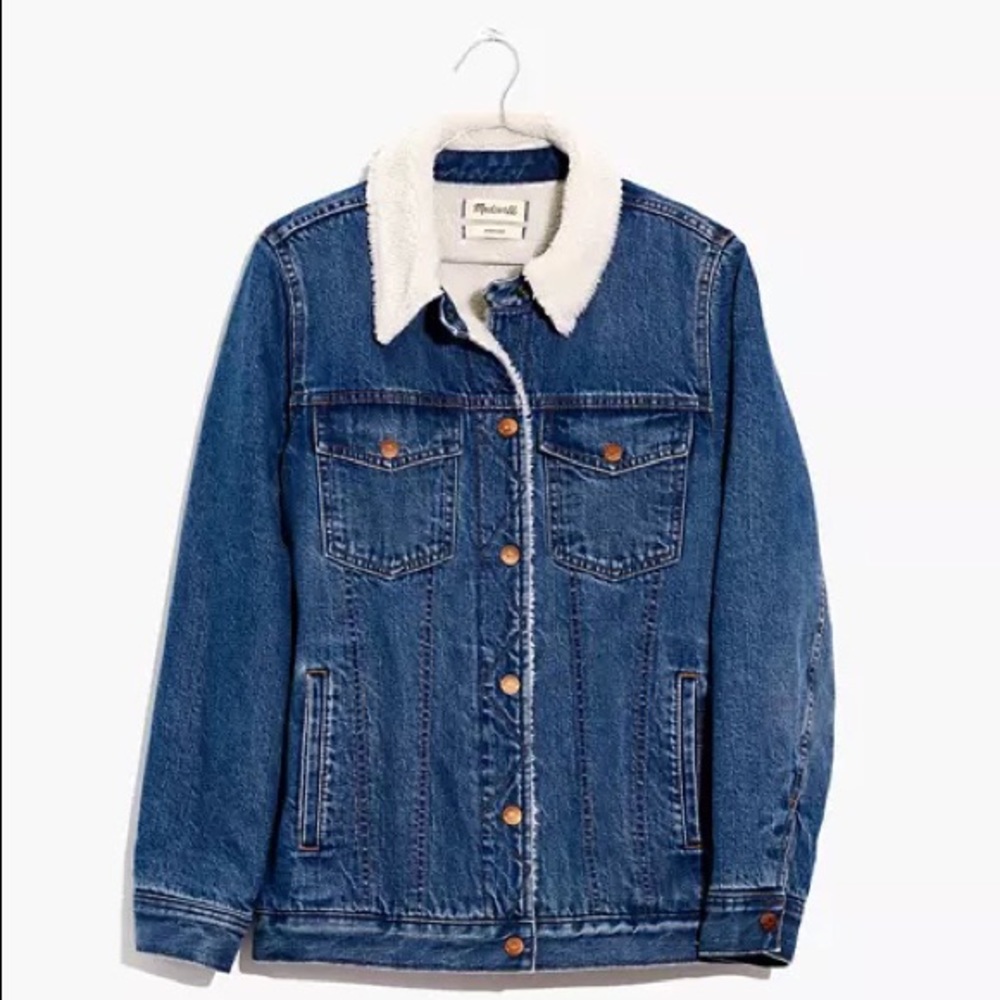 Madewell Denim Sherpa Jacket nwot